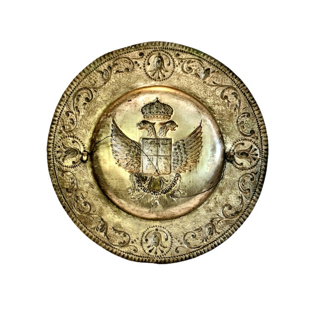 19th-Century Russian Brass Coat of Arms Plaque For Sale - Image 10 of 10
