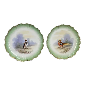 Pair of Antique L S & S Limoges Wall/Cabinet Plates