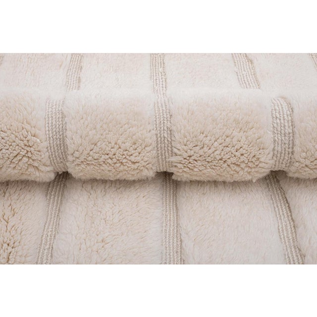 Ivory Large Hand-Knotted Wool Rug by Azele Studio For Sale - Image 8 of 11