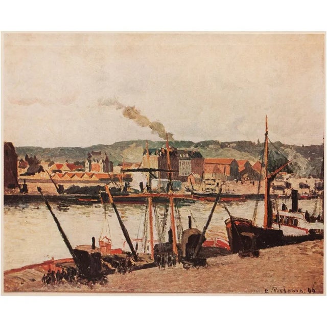Rare First edition offset lithograph after painting "La Siene à Rouen" (The Seine in Rouen) by French painter Camille...