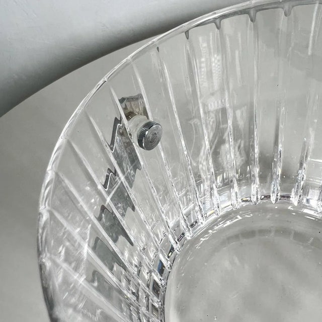 1960s Modernist Ribbed Crystal Glass Ice Bucket in Baccarat Style For Sale - Image 12 of 12