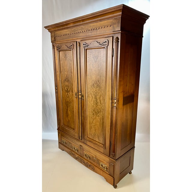 Brown Grand 19th Century "Knock-Down" Burl Walnut Armoire For Sale - Image 8 of 13
