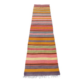Vintage Turkish Handknotted Runner Rug - 24"x101" For Sale