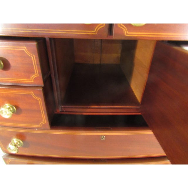 Brown 1930's Mahogany Inlay Marble Top Chest of Drawers For Sale - Image 8 of 10