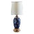 Blue + Gold Glazed Porcelain Lamp, Italy 1980s For Sale
