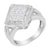 Contemporary .925 Sterling Silver 2/5 Cttw Princess Cut Diamond Square On Point Cluster Composite Cocktail Ring (H-I Color, SI1-SI2 Clarity) - Size 6-1/2 For Sale - Image 3 of 7