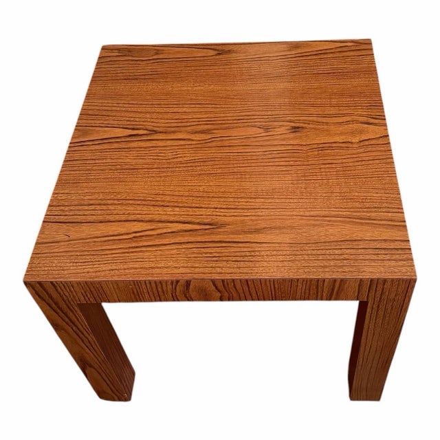 Mid-Century Modern Vintage 1970s Large Boho Wood-Grain Laminate Side/End Table For Sale - Image 3 of 6