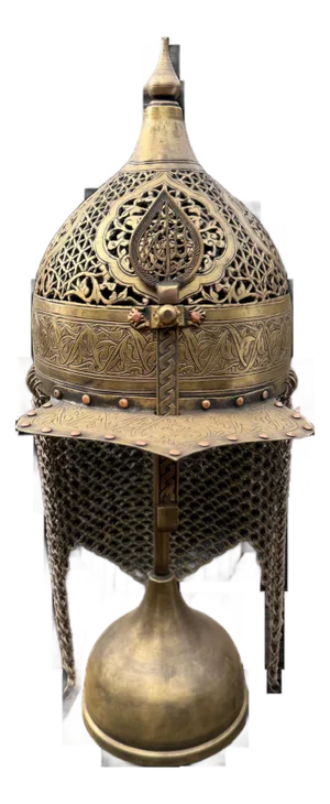 Engraved Brass Warrior Helmet