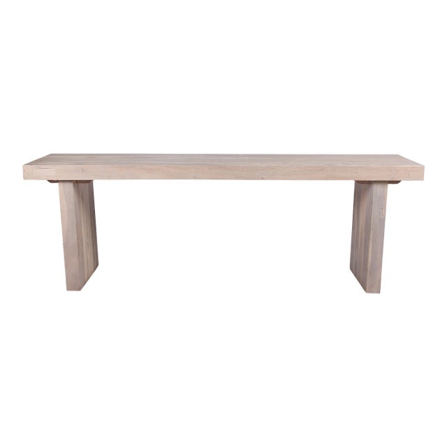 8 Feet Long Modern White Teak Console Table 58 For Sale
