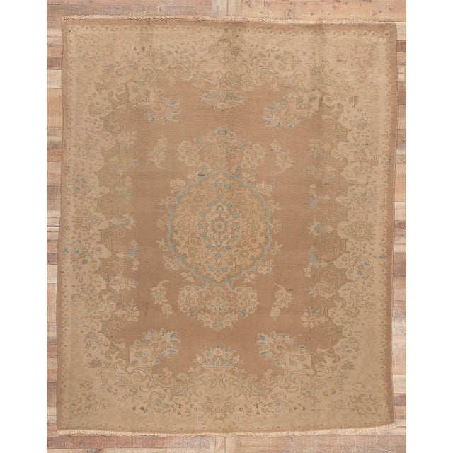 Mid 20th Century Mid 20th Century Vintage Persian Sarouk Rug - 07’06 X 09’02 For Sale - Image 9 of 9