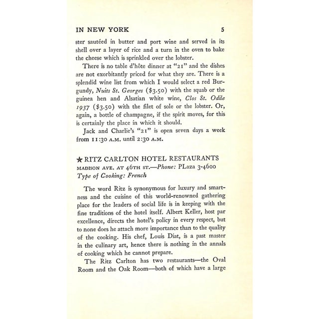 "Dining Out in New York and What to Order" 1939 Fougner, G. Selmer For Sale - Image 9 of 11