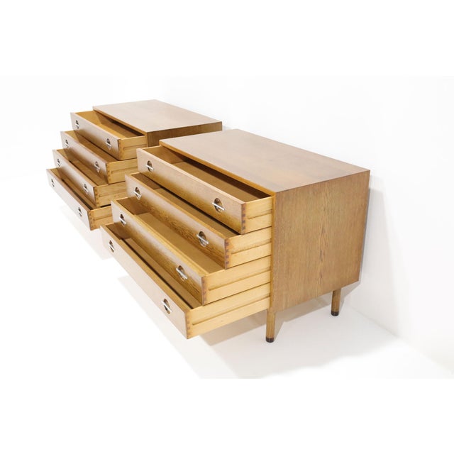 Mid-Century Modern Mid 20th Century Pair of Hans Wegner Chests or Nightstands in Oak by Ry Mobler For Sale - Image 3 of 12