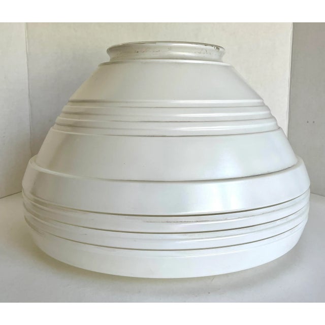 Here is an incredible frosted and transparent glass shade from the 1950's or earlier. As you can see this glass shade does...