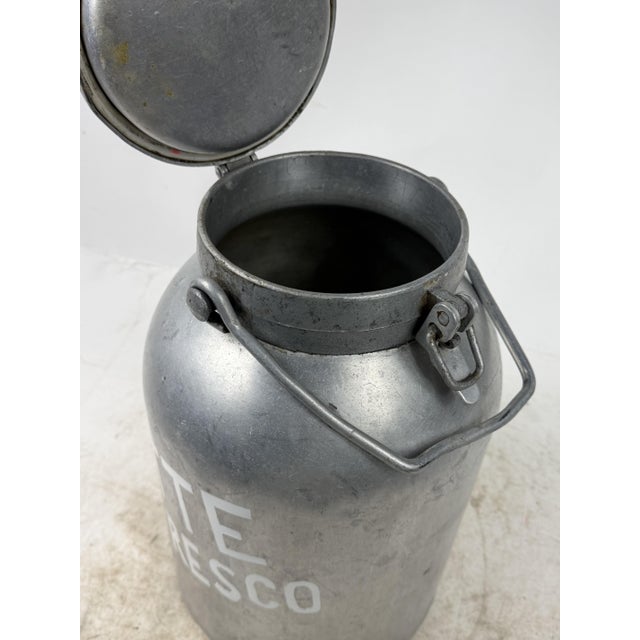 Antique Aluminum Fresh Milk Can, 1950s For Sale - Image 6 of 13