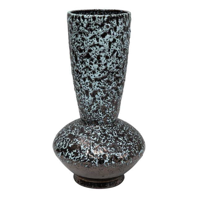 20th Century French Fat Lava Ceramic Vase For Sale