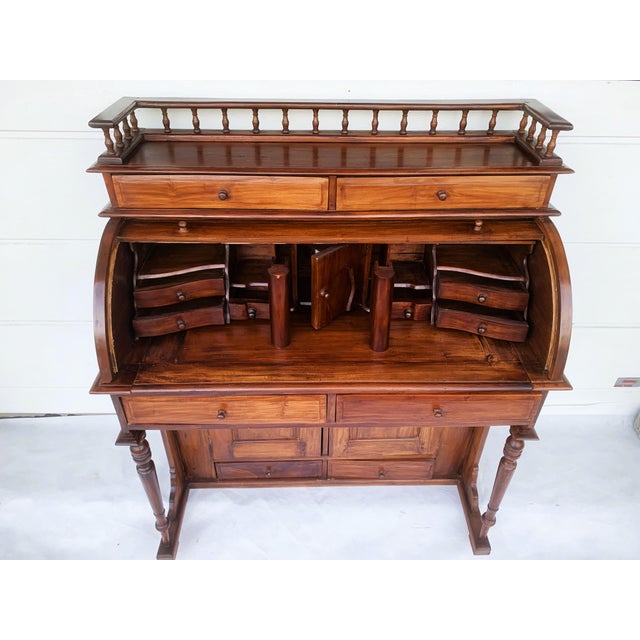 Stylish Colonial Teak Secretaire For Sale - Image 10 of 18