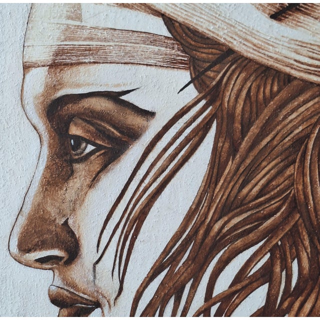 Agata Stomma, a Girl in Brown Color, 2022, Gouache and Canvas For Sale - Image 4 of 8