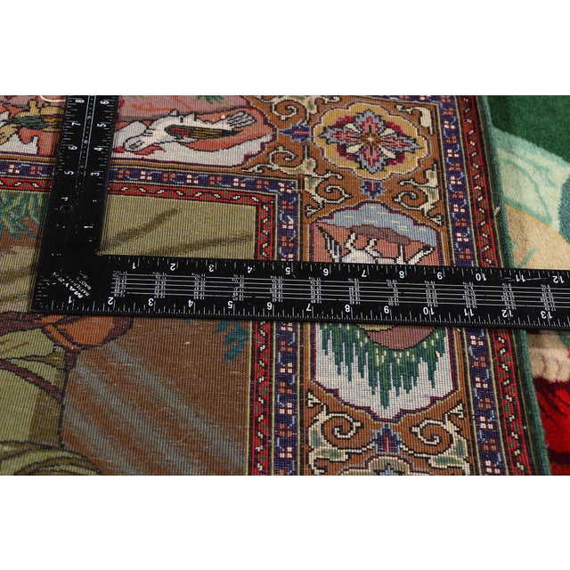 Textile Vintage Persian Pictorial Tabriz Rug, 03'03 X 04'08 For Sale - Image 7 of 10