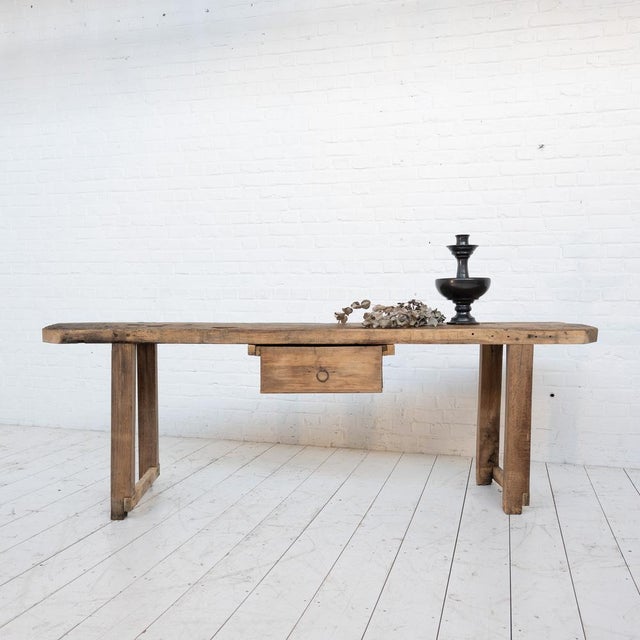 Primitive Oak Console, 1900s For Sale - Image 4 of 8
