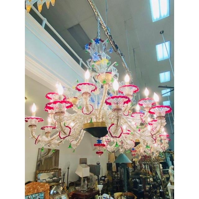 Mid-Century Modern Monumental Elaborate Murano Chandelier For Sale - Image 3 of 9