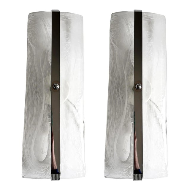 Alabastro Murano Glass and Chromed Sconces by Simoeng for Simoeng, Set of 2 For Sale - Image 6 of 6