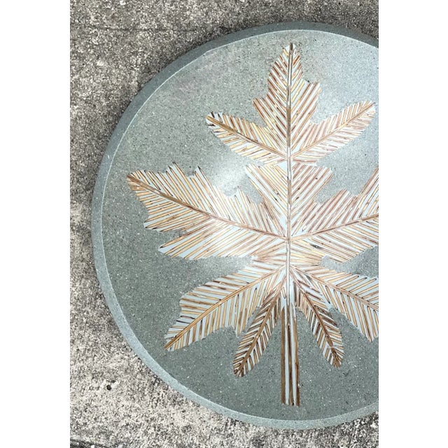 Vintage Monumental Leaf Motif Decorative Bowl For Sale - Image 9 of 12