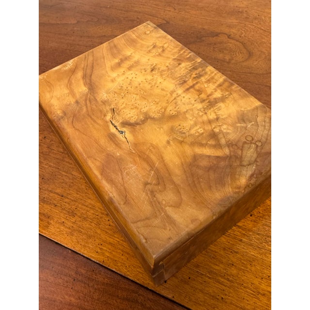 Arts & Crafts Burl Wood Hinged Keepsake Box For Sale - Image 3 of 12