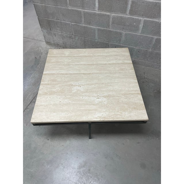 Off-white Square Travertine Coffee Table For Sale - Image 8 of 8