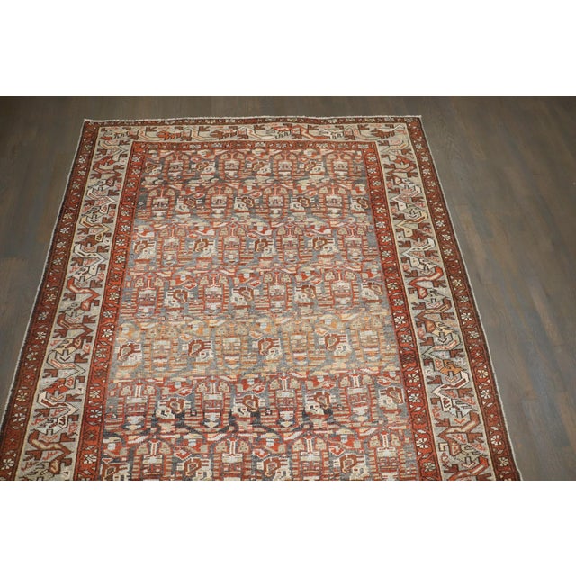 Red Brown Malayer Paisley Gallery Runner rug no. j5193 For Sale - Image 8 of 9