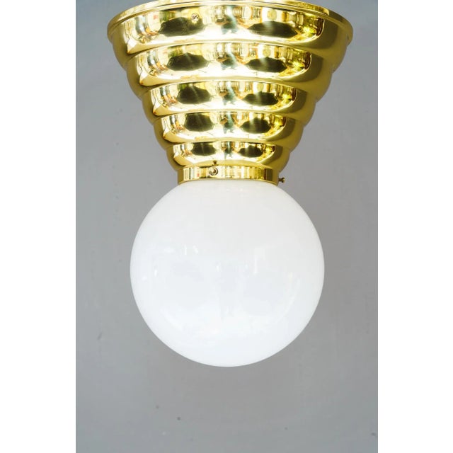 Art Deco Ceiling Lamp with Opal Glass Shade, Vienna, 1920s For Sale - Image 6 of 6