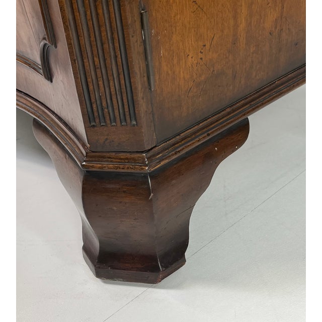 Antique George III Style Flame Mahogany Serpentine Wardrobe For Sale - Image 11 of 13