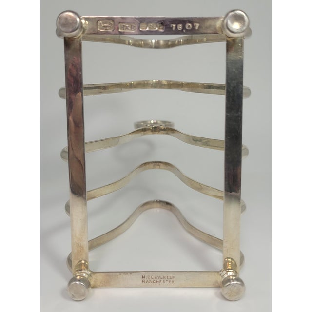 Edwardian English Sheffield Silver Toast Rack, 1900 For Sale - Image 12 of 14