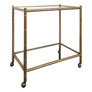 Bamboo Rolling Serving Cart, 1970s For Sale