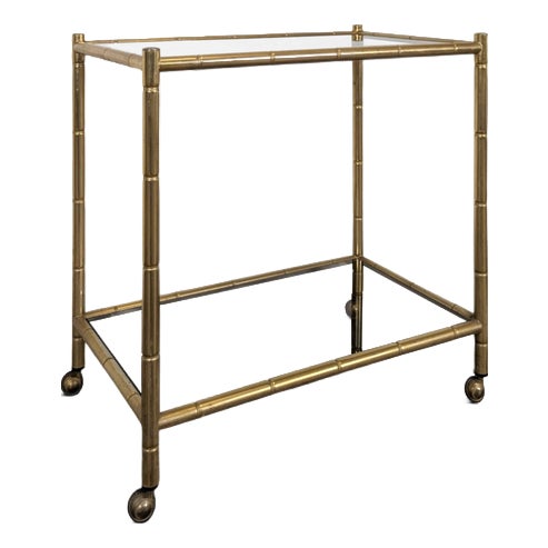 Bamboo Rolling Serving Cart, 1970s For Sale