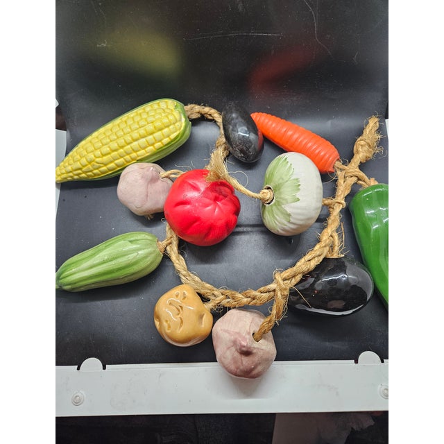 Vintage Rustic Ceramic Vegetables on a Rope