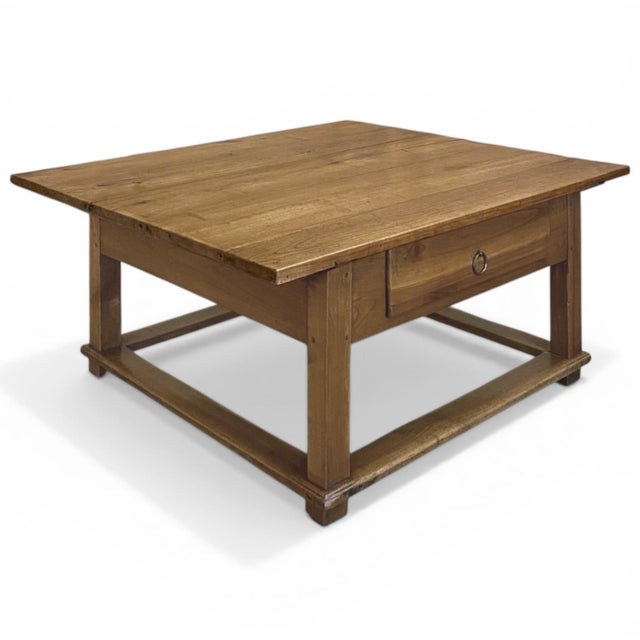 French Country 19th Century Rustic Country French Fruitwood Coffee Table For Sale - Image 3 of 14