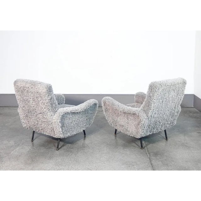 Textile Set of Lady Armchairs attributed to Zanuso For Sale - Image 7 of 10