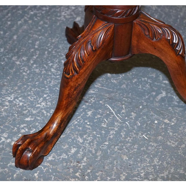 Hardwood Large Pie Crust Tilt Top Side Wine Plant Lamp Table, 1920s For Sale - Image 9 of 18