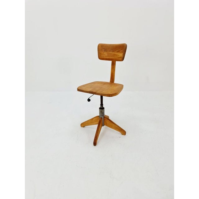 Bauhaus Swivel Office Chair in Wood by Stollgiroflex, 1930s For Sale - Image 11 of 11