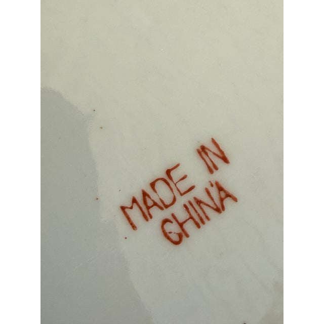 White Vintage Chinoiserie Porcelain Bamboo Vase in Rust Red For Sale - Image 8 of 9