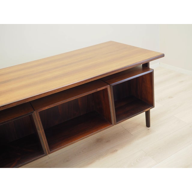 Brown Vintage Danish Rosewood Desk, 1970s For Sale - Image 8 of 14