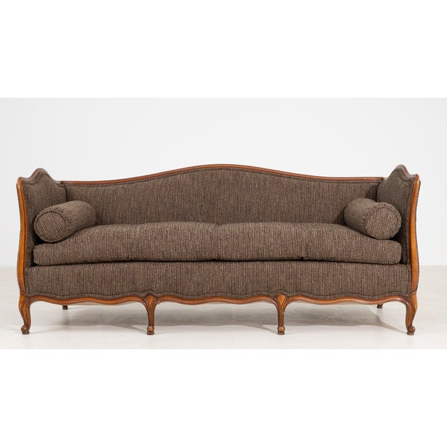 Early 20th Century France Louis XV Brown Wood Sofa For Sale - Image 4 of 10