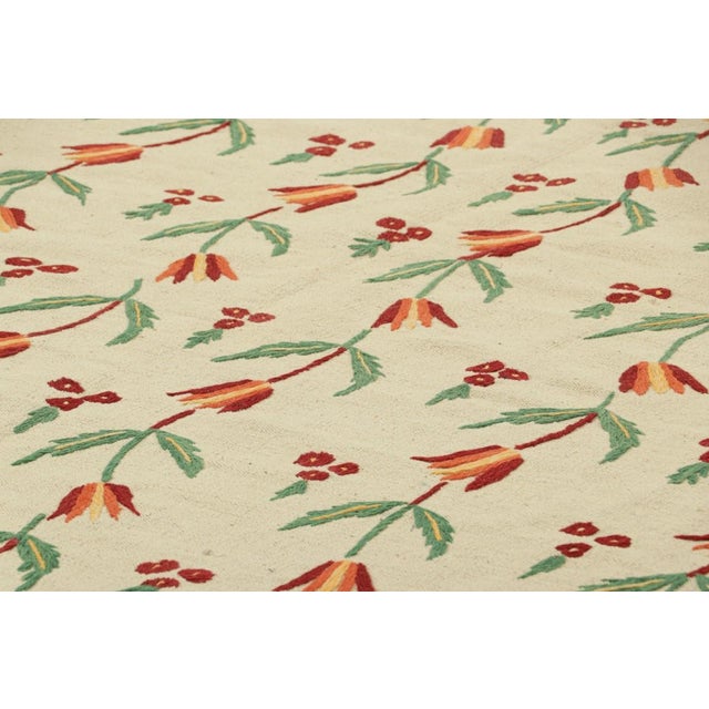 Made with handwoven wool, this 8x10 Kilim represents an exciting new line of Modern Classics and contemporary flatweaves...