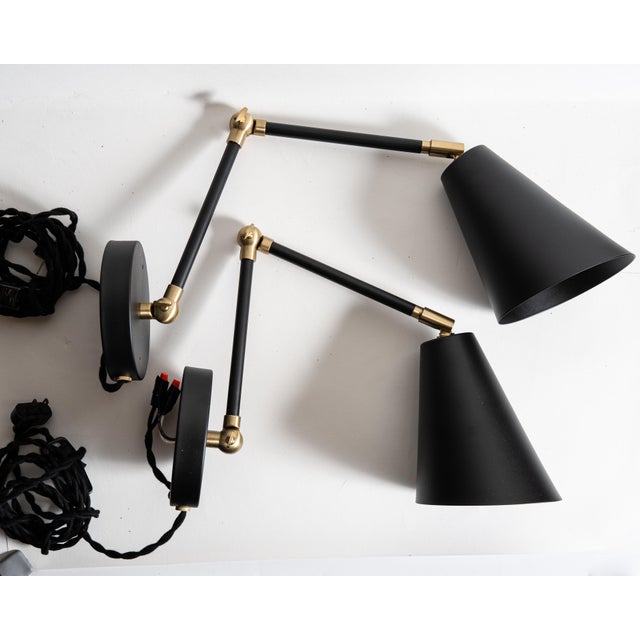 Authentic Cedar & Moss Tilt Cone Double Articulated Plug-in Wall Sconces - a Pair For Sale In Charlotte - Image 6 of 6