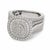 Bold and geometric, this 10K White Gold designer ring combines round and baguette-cut natural diamonds in a square-shaped...
