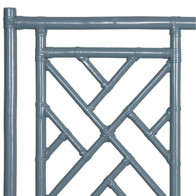 David Francis Chippendale Headboard California King - Regatta Blue For Sale - Image 4 of 6