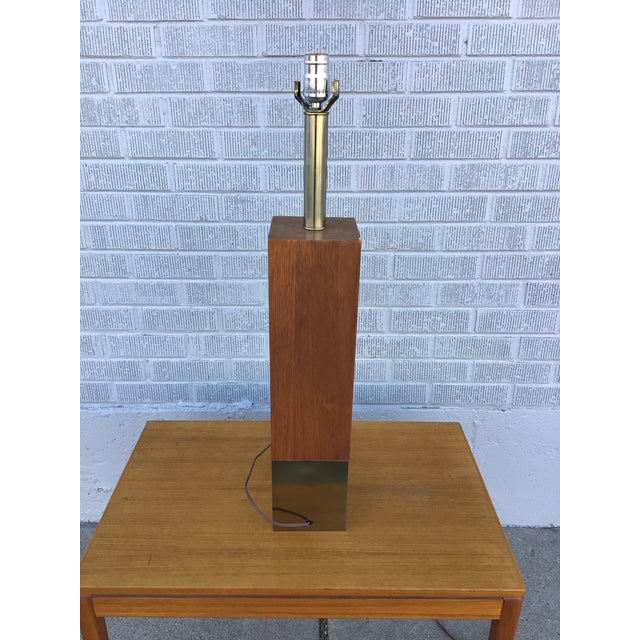 Wood Vintage Laurel Walnut and Brass Table Lamp For Sale - Image 7 of 12