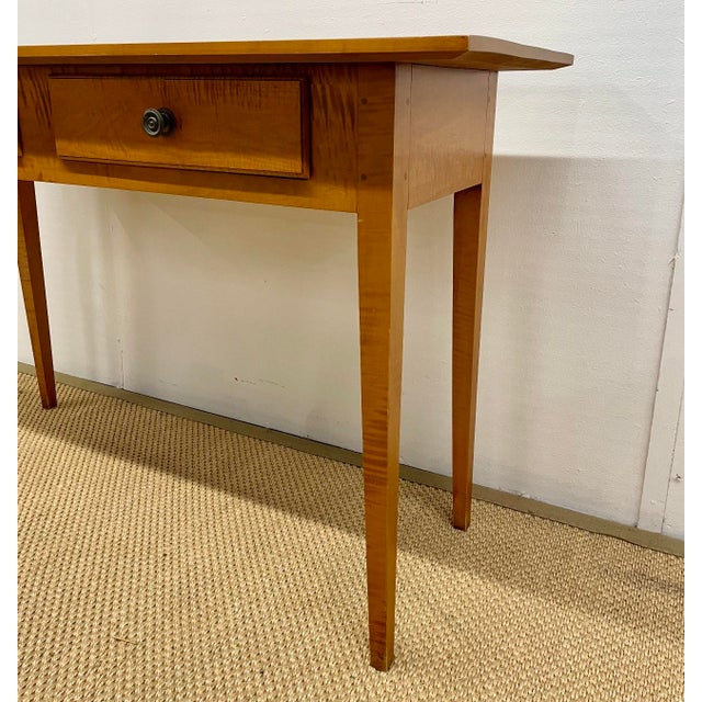 Eldred Wheeler American Tiger Maple Wood Shaker Inspired Console Table For Sale In Boston - Image 6 of 6