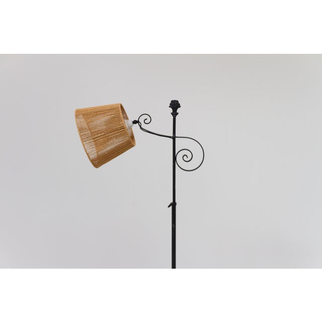 Swedish Tripod Floor Lamp in Forged Iron, 1940s For Sale - Image 10 of 18