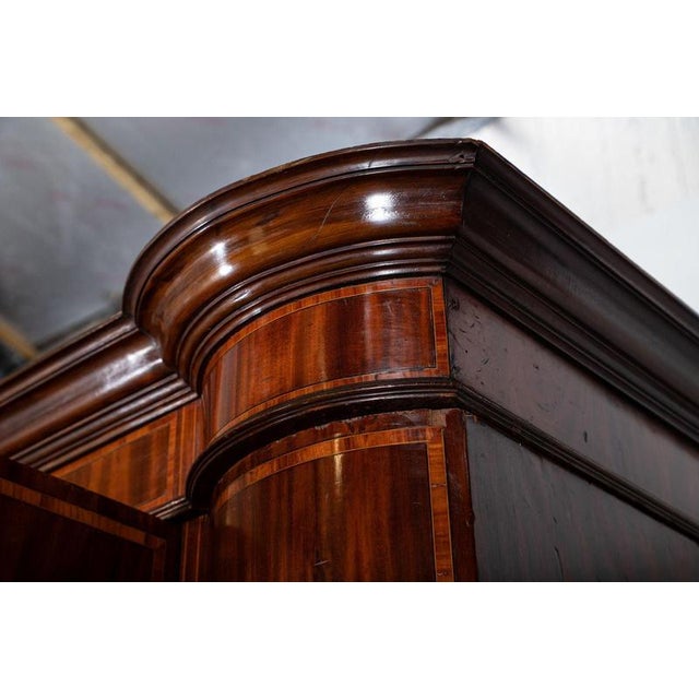 Large English Mahogany Inverted Breakfront Mirrored Wardrobe, 1870 For Sale - Image 9 of 18